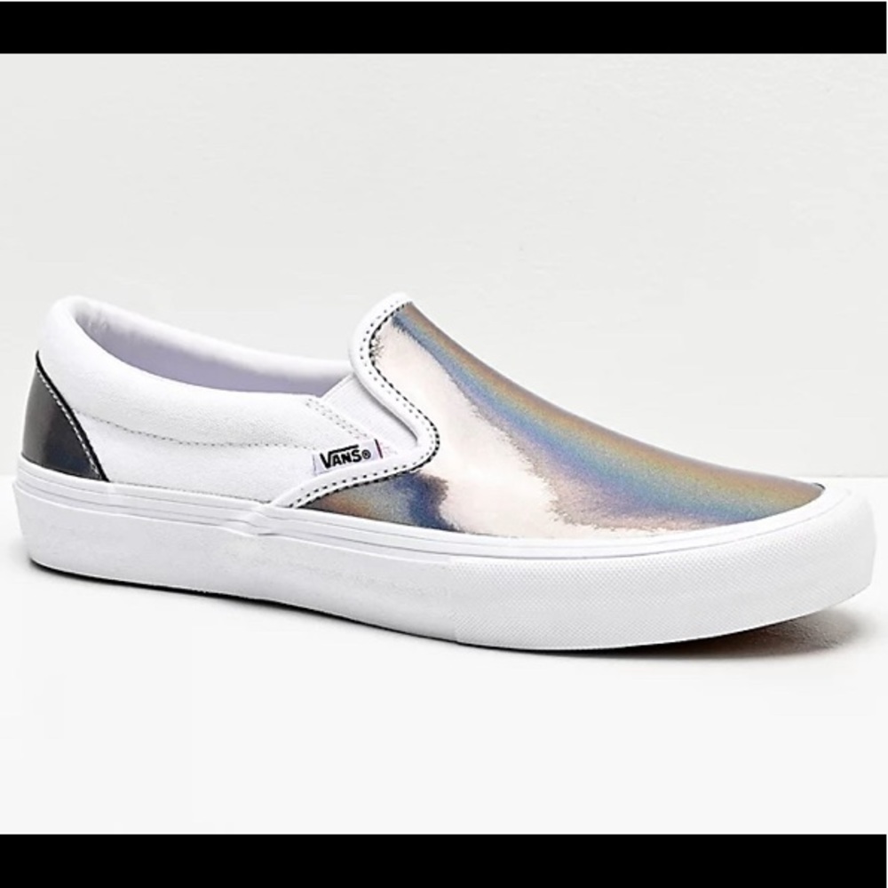 Vans Slip On Pro Silver Iridescent/True White sz 37/5.5